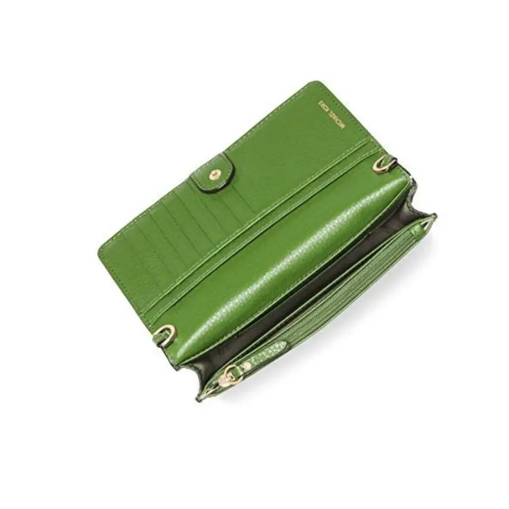 MICHAEL KORS Mercer Floral Embellished Pebbled Leather Smartphone Crossbody